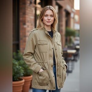 Talula Beige Utility Jacket- Casual - Neutral - Size L